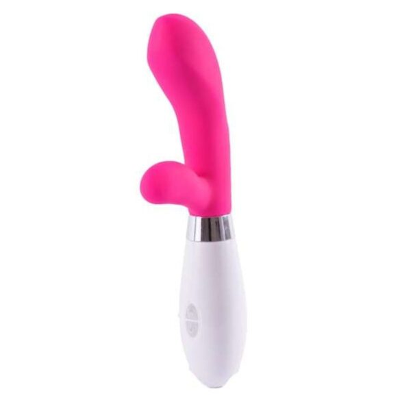 VIBRADOR DE SILICÓN SUAVE Y FLEXIBLE CON ESTIMULADOR DE CLITORIS 10 FUNCIONES
