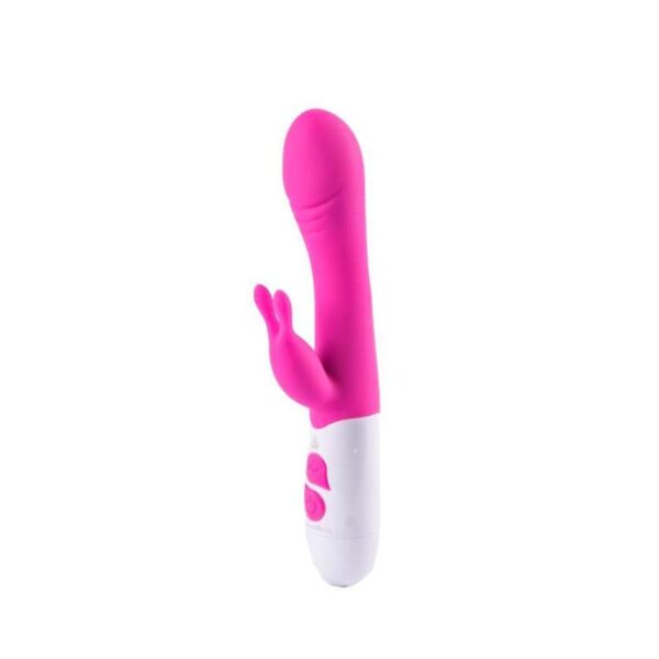 VIBRADOR DE SILICÓN SUAVE CON ESTIMULADOR DE CLITORIS 20 FUNCIONES HAPPY RABBIT